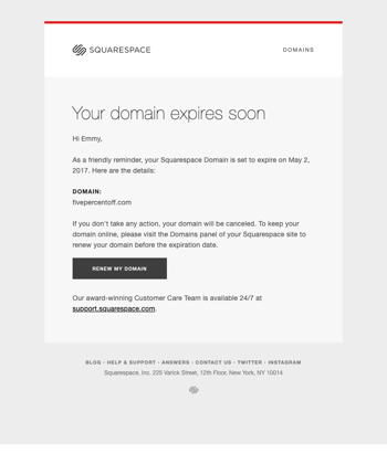 Your domain expires soon