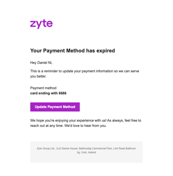 [Zyte] [Important] Your account is at risk of cancellation